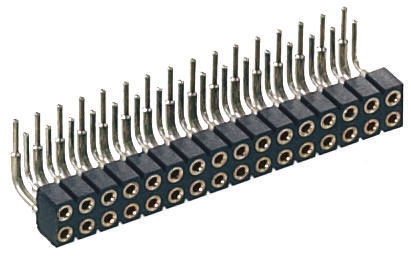 Preci-Dip 833 Series Right Angle PCB Mount PCB Socket, 12-Contact, 2-Row, 2mm Pitch, Solder Termination