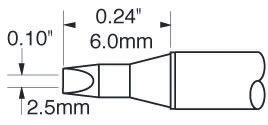 Metcal STTC 2.5 mm Chisel Soldering Iron Tip for use with MX-H1-AV, MX-RM3E