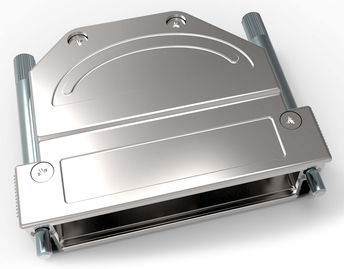 TE Connectivity Die Cast Zinc Angled D Sub Backshell, 50, 78 Way