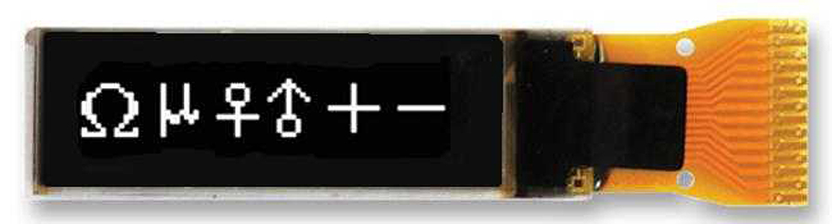 Midas 1.2in White Passive matrix OLED Display 96 x 16pixels TAB I2C Interface