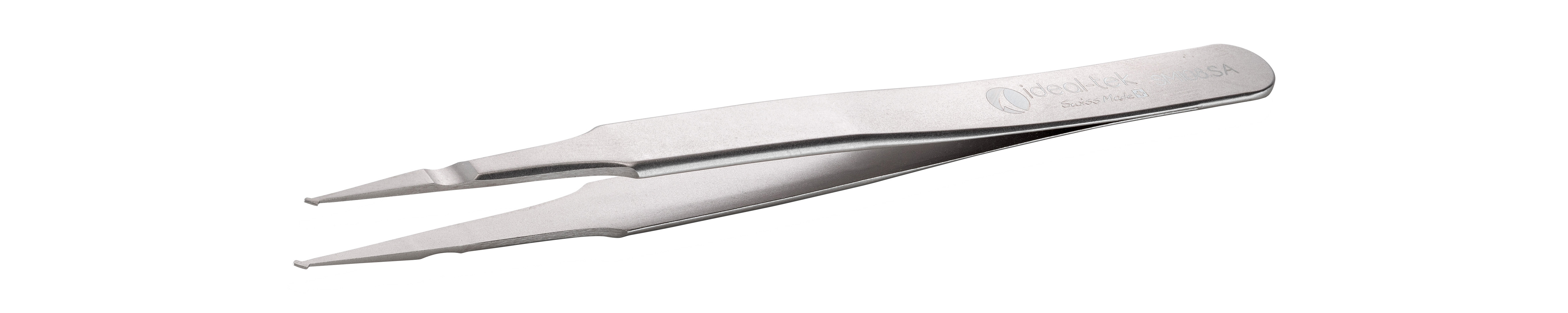 ideal-tek 120 mm, Stainless Steel, Grooved, Tweezers