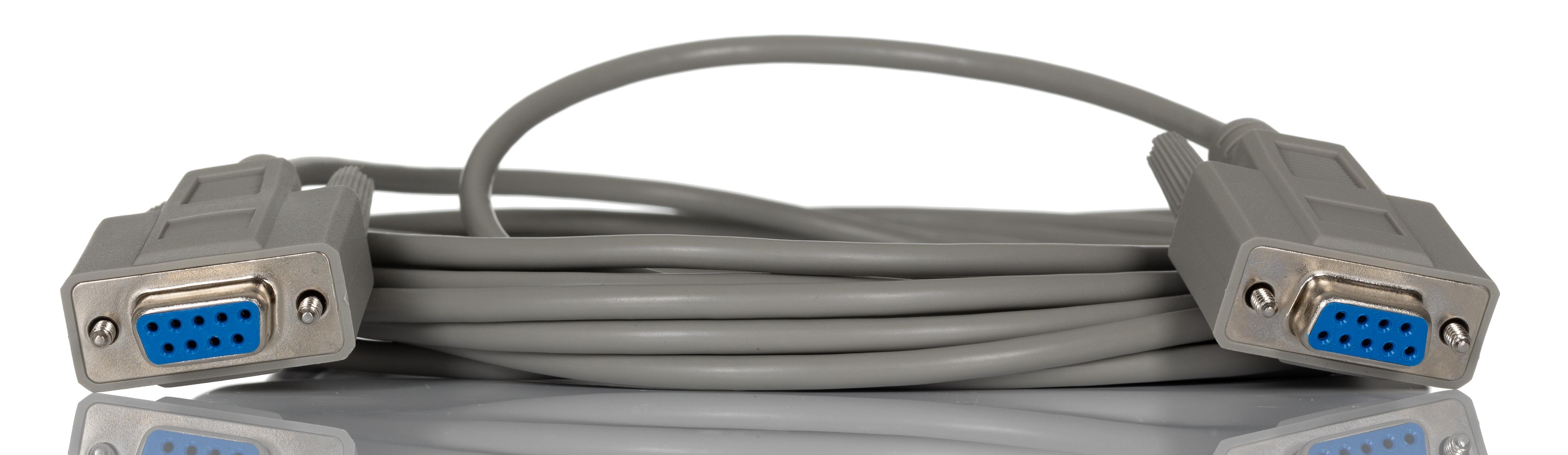 RS PRO Female 9 Pin D-sub to Female 9 Pin D-sub Null Modem Cable, 5m PVC