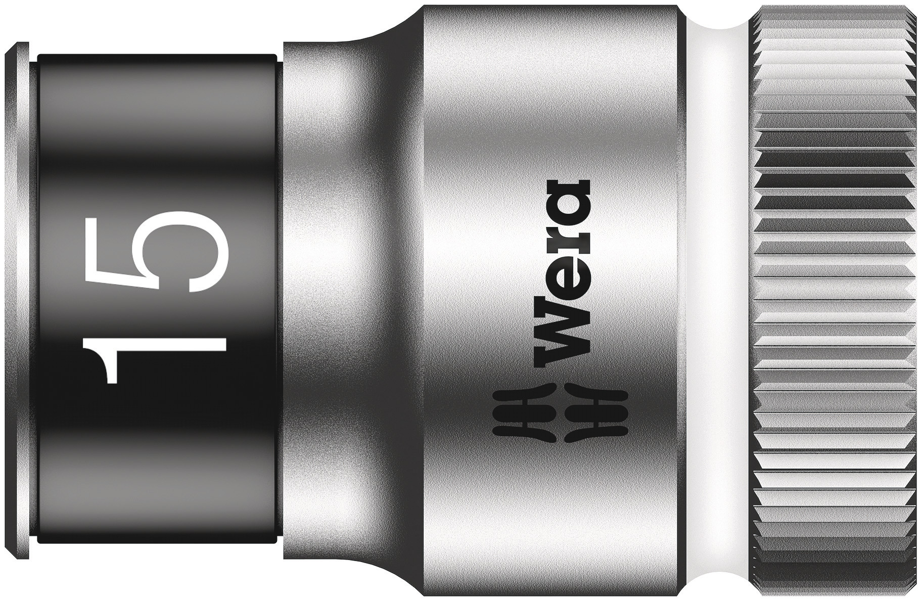 Wera 1/2 in Drive 15mm Standard Socket, 6 point, 37 mm Overall Length