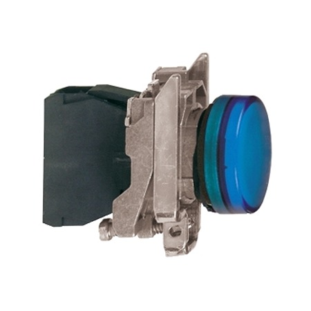 Schneider Electric, XB4, Panel Mount Blue LED Pilot Light, 22mm Cutout, IP65, Round, 230 → 240V ac