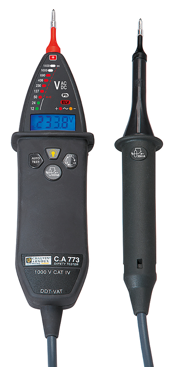 Chauvin Arnoux CA 773, LED Voltage tester, 1000 V ac, 1400V dc, Continuity Check, Battery Powered, CAT IV