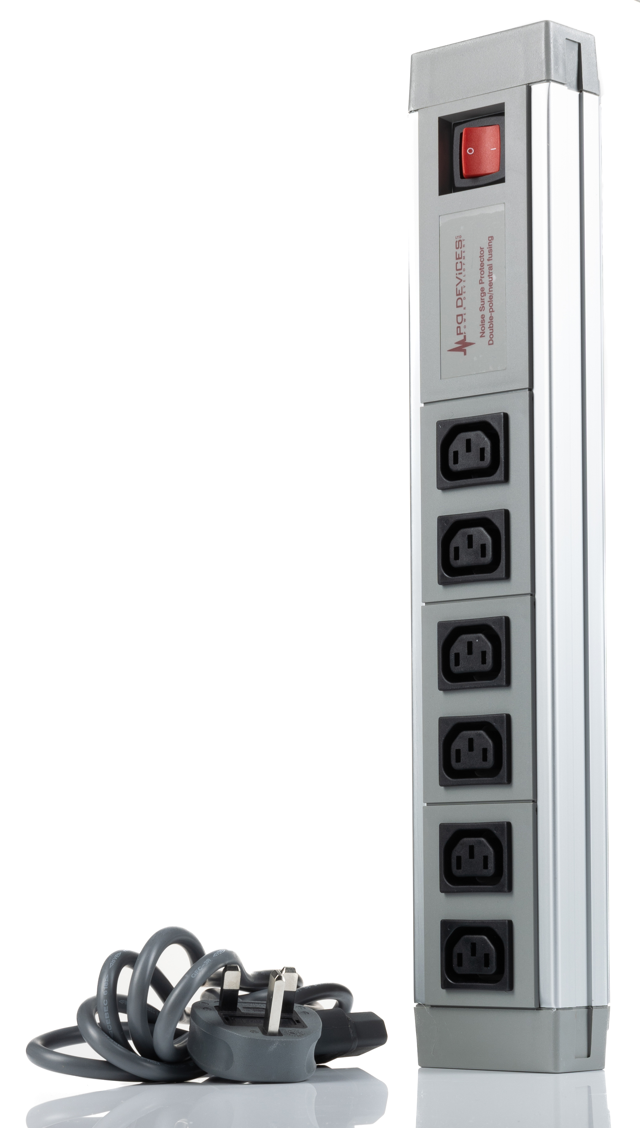 RS PRO IEC C13 6 Gang Power Distribution Unit, 2m Cable, 10A, 250 V ac, Fused