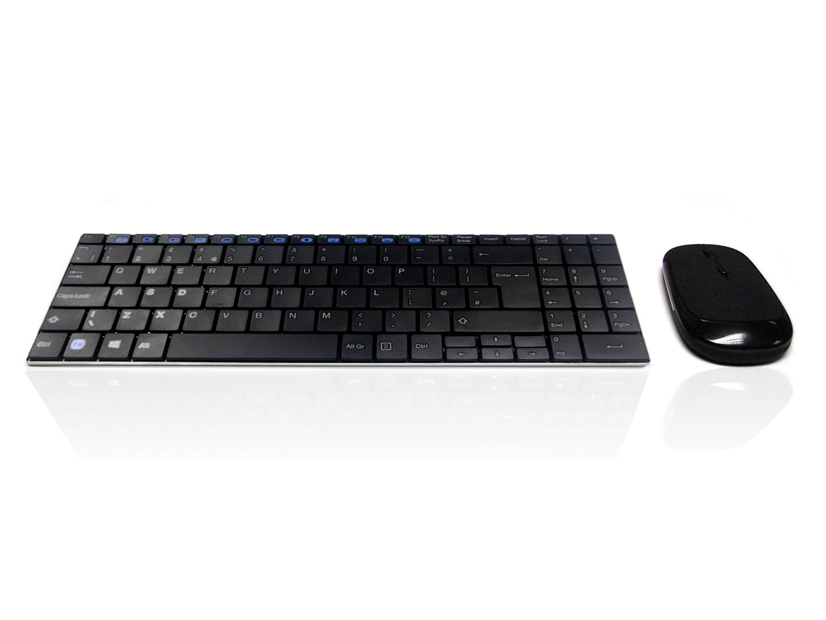 Ceratech KYB-MINIMUSX-RFB Wireless RF Compact Keyboard, QWERTY (UK), Black