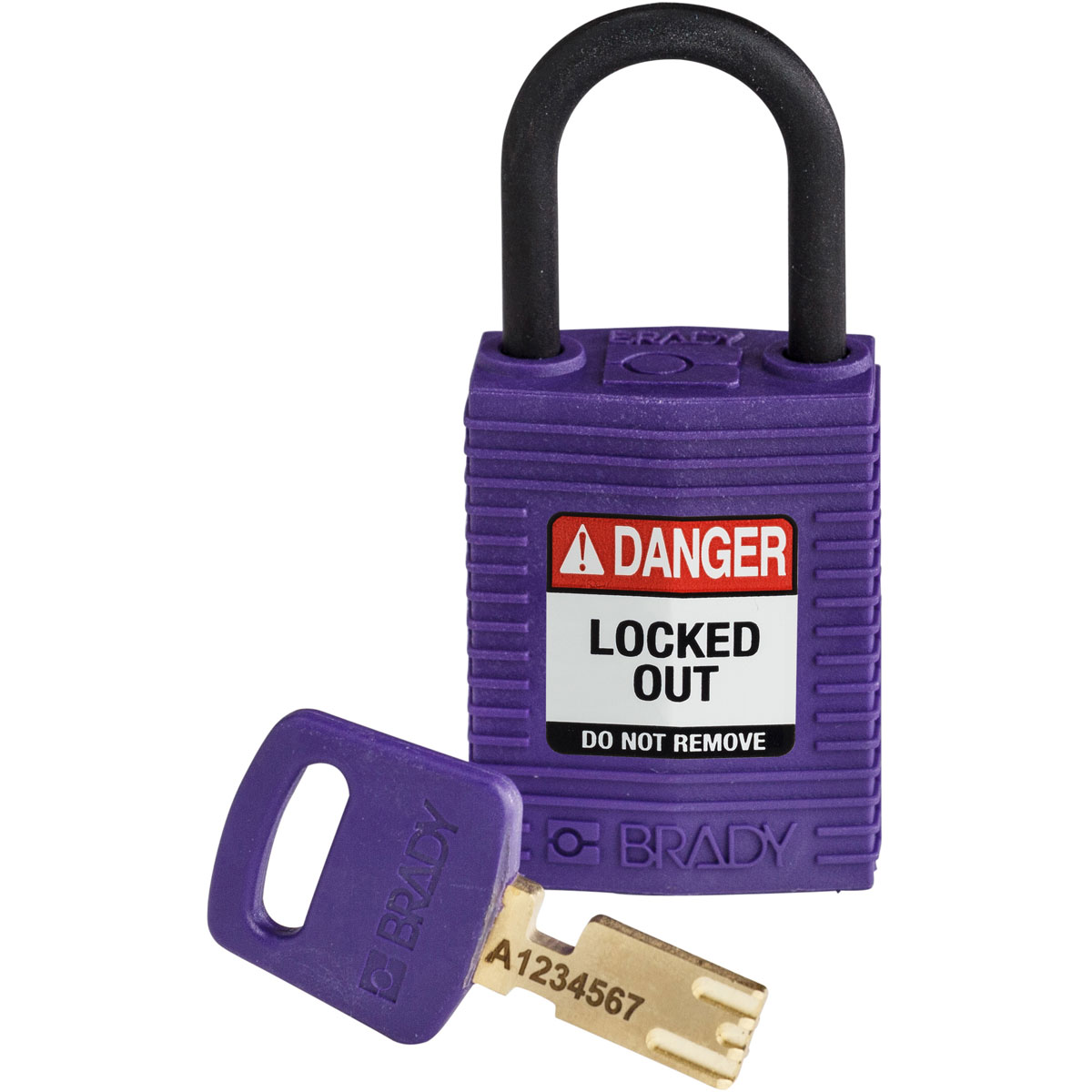 Brady LOTO-100 Key Weatherproof Nylon, Plastic Padlock, 4.72mm Shackle, 32.00mm Body