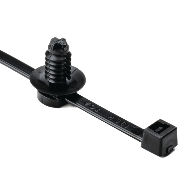 HellermannTyton Cable Tie, Inside Serrated, 202mm x 4.6 mm, Black Polyamide 6.6 (PA66), Pk-500