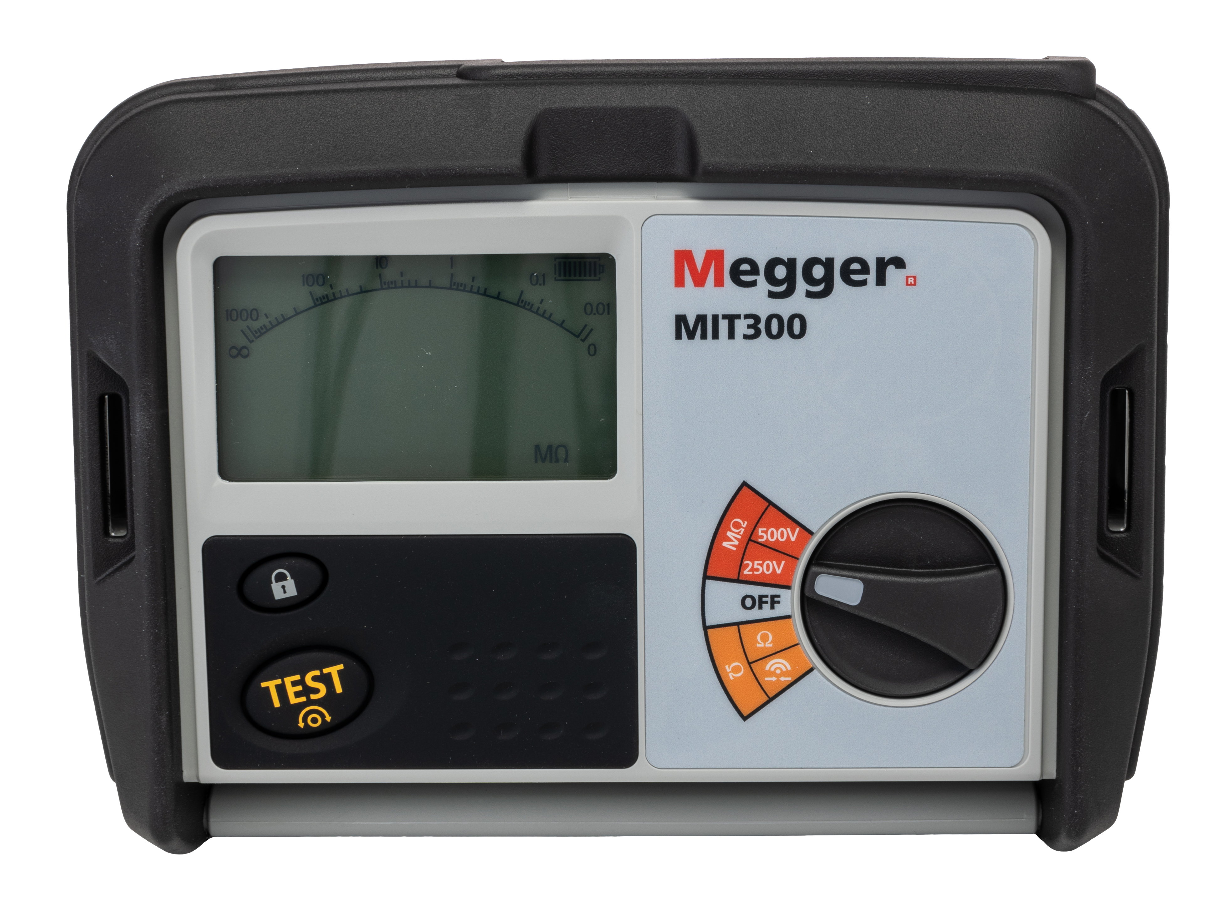 Megger MIT300 Insulation & Continuity Tester, 250V Min, 500V dc Max, 999MΩ Max, CAT III 600V - UKAS Calibration