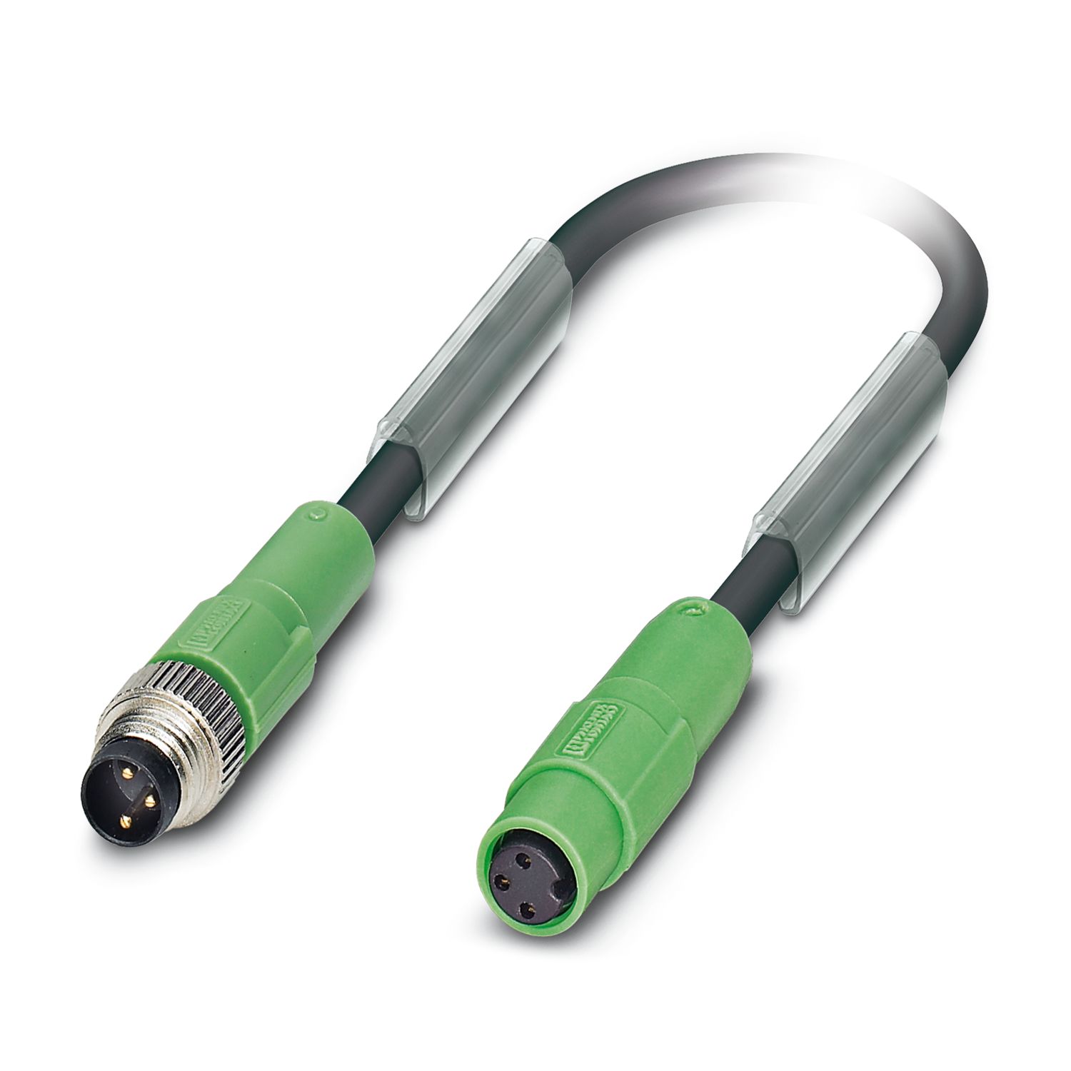 Phoenix Contact Male 3 way Straight Plug M8 to Female 3 way Straight Socket M8 Snap In Actuator/Sensor Cable, 3 m