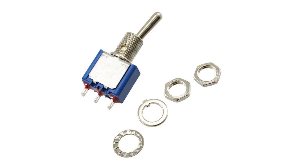 APEM Toggle Switch, Panel Mount, On-Off-Momentary, 1P, Solder Lug Terminal, 125V ac