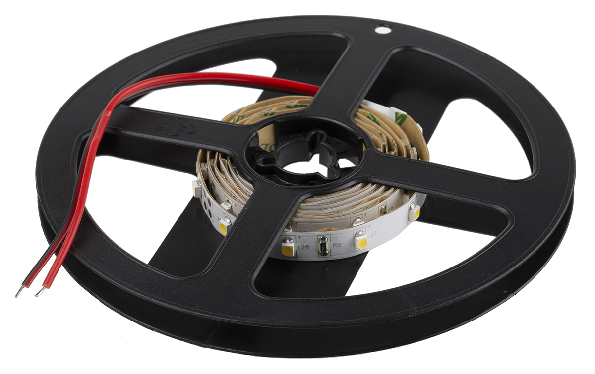 RS PRO 24V Neutral White LED Strip Light, 4000 → 4500K Colour Temp, 1m Length