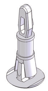 RLCBSR-06-01 BLANC, 9.5mm High Nylon PCB Support Pillar for 3.18mm PCB Hole, 9.5mm Base