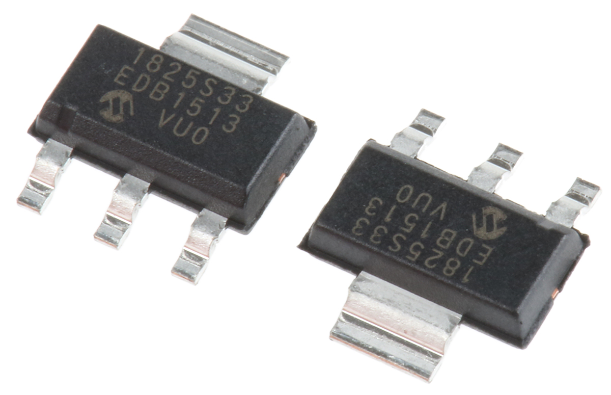 Microchip, 5-Channel Low Dropout Voltage, Voltage Regulator, 500 mA, 3.3 V, SOT-223 3-Pin