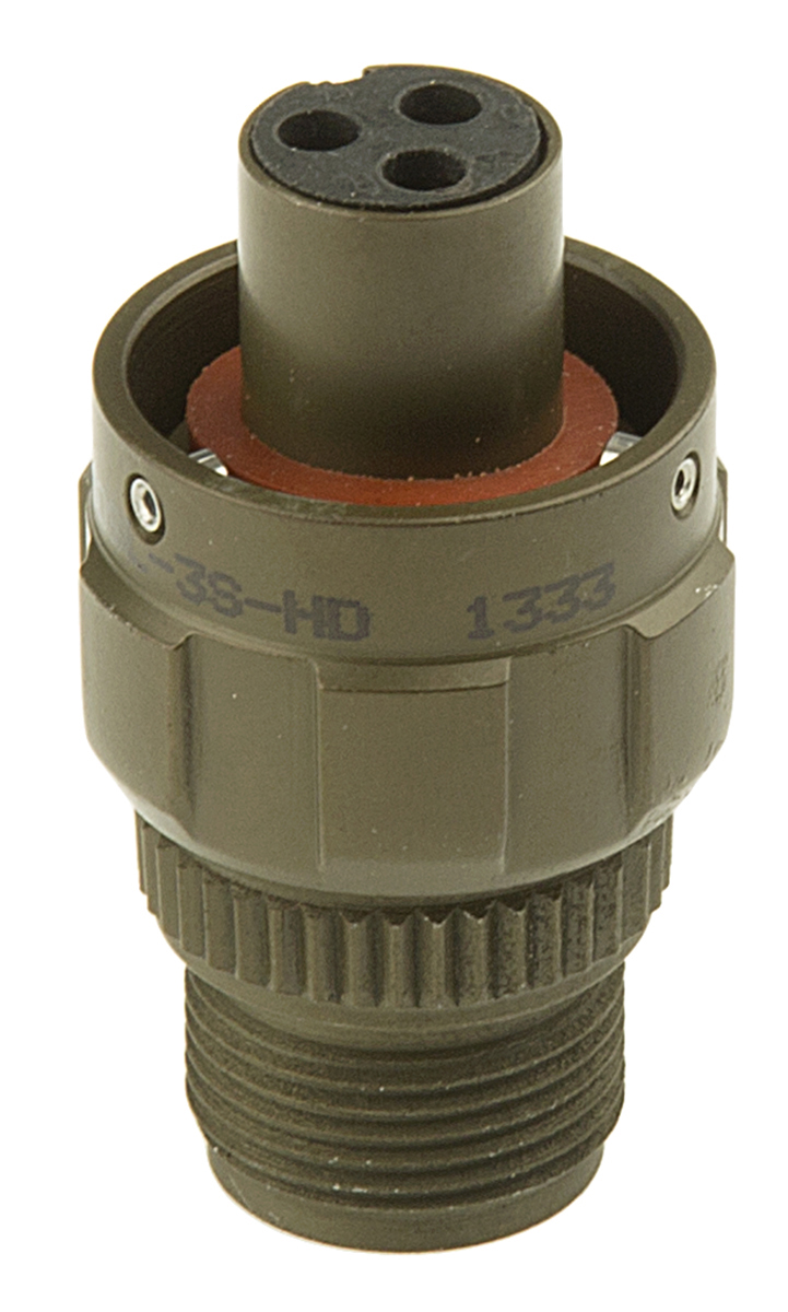 Amphenol Limited, 97B, Brass 3 Way Cable Mount MIL Spec Circular Connector Plug, Socket Contacts,Shell Size 10SL,