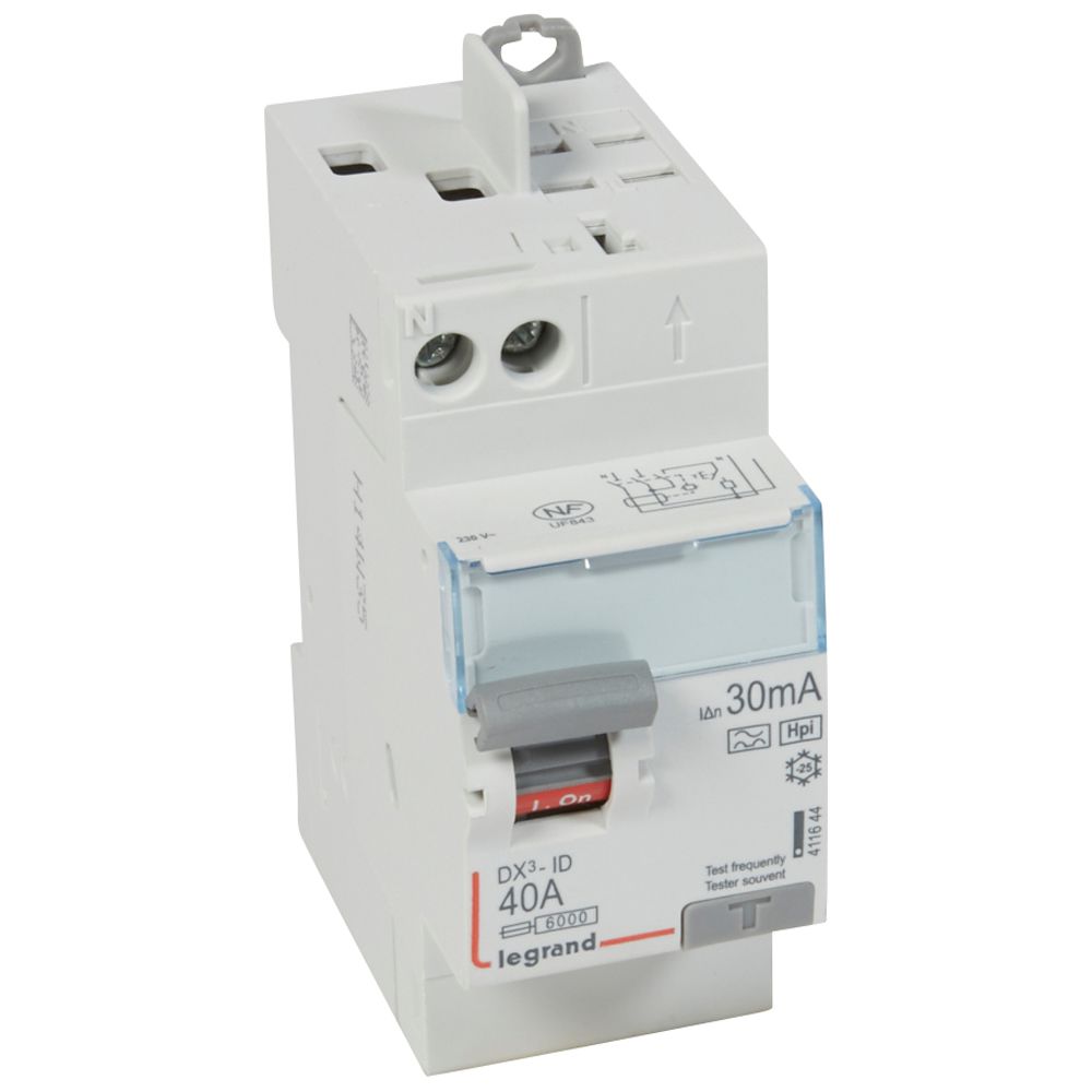 Legrand RCCB, 40A, 2 Pole, 30mA, Type F, 230V