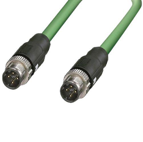 F Lutze Ltd, 2m Cat5e, Green M12 to Male M12 Male, Shielded, Terminated Polyurethane Sheath