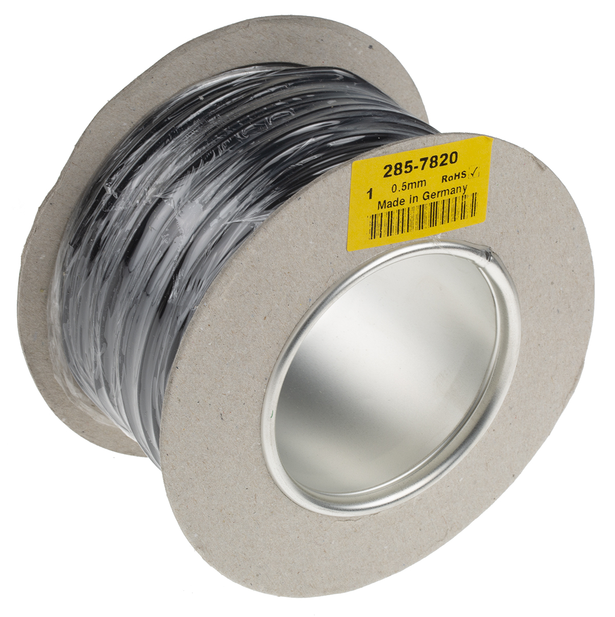 Staubli Black 0.5 mm² Hook Up Wire, 20 AWG, 129/0.07 mm, 100m, PVC Insulation