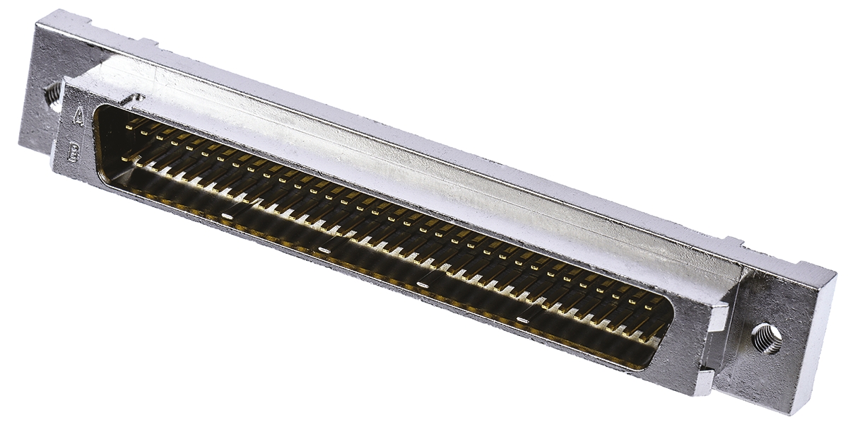 TE Connectivity Amplimite .050 III 68 Way Through Hole D-sub Connector Plug, 2.54mm Pitch