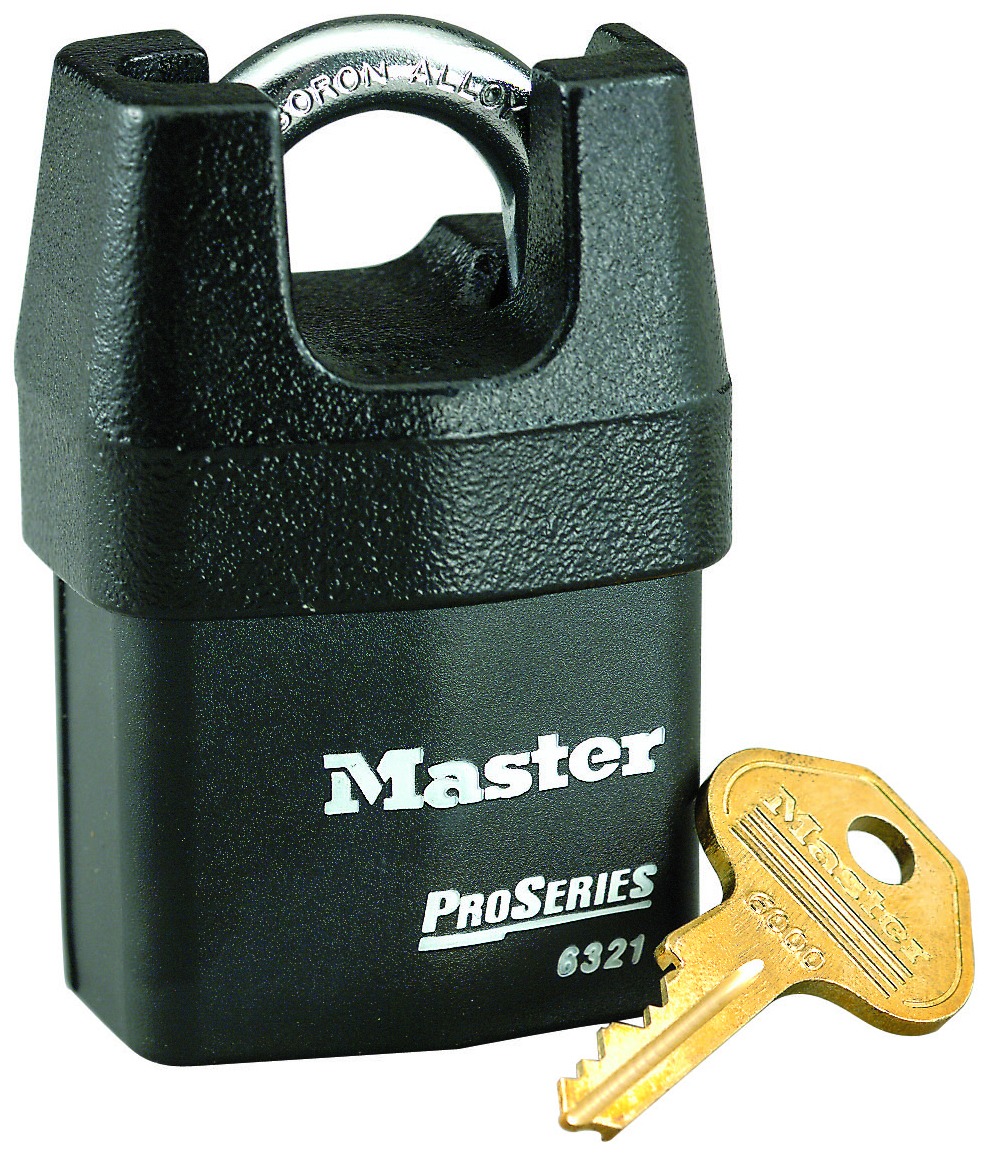 Master Lock Padlock Weatherproof Steel Padlock, 8mm Shackle, 54mm Body