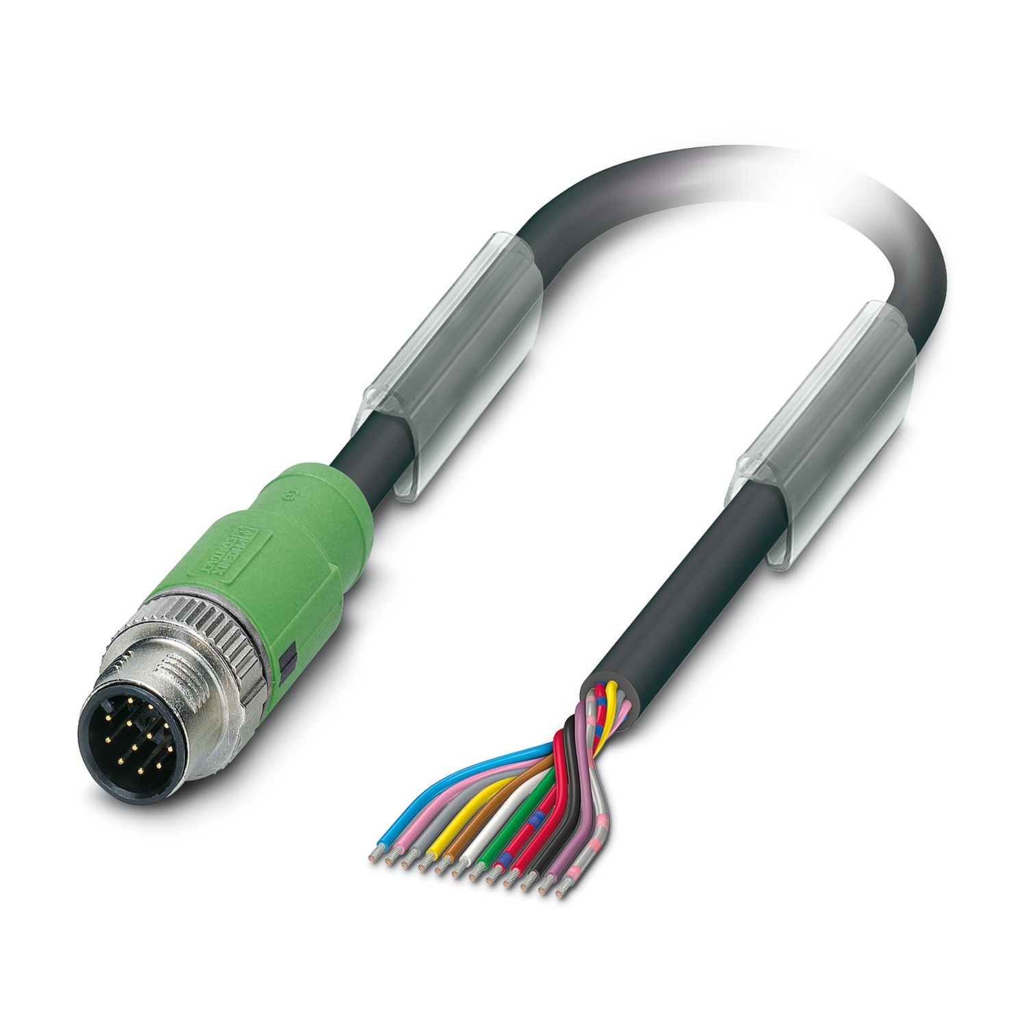 Phoenix Contact Male 12 way M12 to 12 way Unterminated Sensor Actuator Cable, 1.5 m