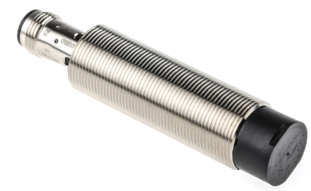 Omron Inductive Threaded Barrel Proximity Sensor, M18, 16 mm Detection, PNP NO, 12 → 24 V dc