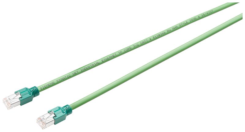 Siemens6XV1850, 1m Cat5, Green RJ45 to Male RJ45 Male, Aluminum-Clad Foil, Terminated PVC Sheath