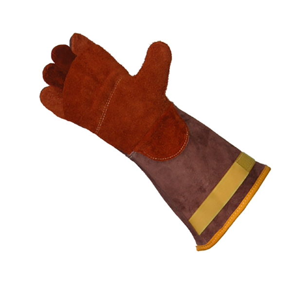 Liscombe Brontoguard HR Brown Flame Retardant Cotton Leather Work Gloves, Size 09