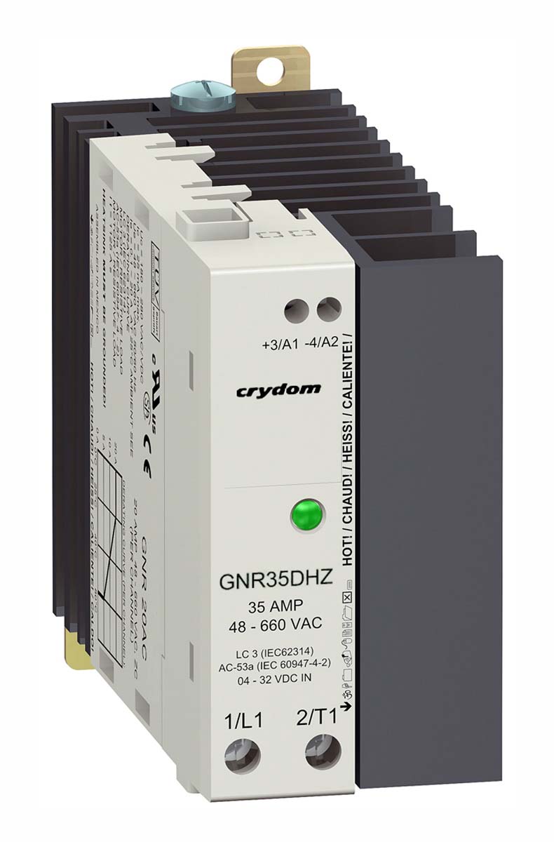 Sensata Crydom GNR Series Solid State Relay, 45 A rms Load, DIN Rail Mount, 600 V rms Load, 32 V dc Control