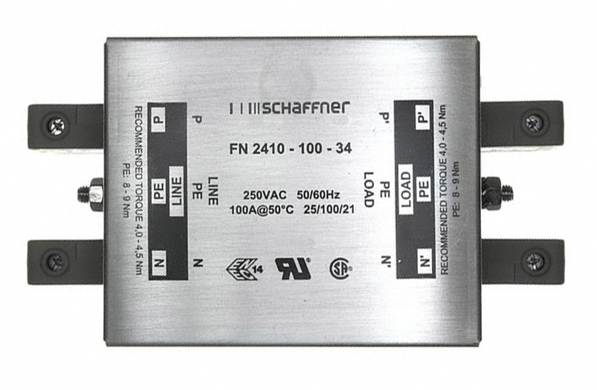 Schaffner, FN2410 100A 250 V ac 400Hz, Chassis Mount EMC Filter, Terminal Block, Single Phase