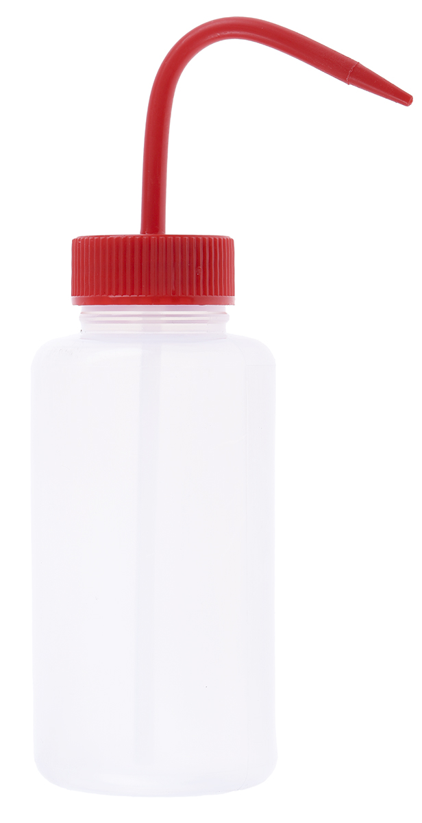 RS PRO 500ml LDPE Wide Neck Wash Bottle