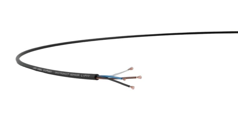 Lapp UNITRONIC SENSOR LifYY Control Cable, 3 Cores, 0.27 mm² CSA 22 AWG, Unscreened, 50 m, Black Polyvinyl Chloride