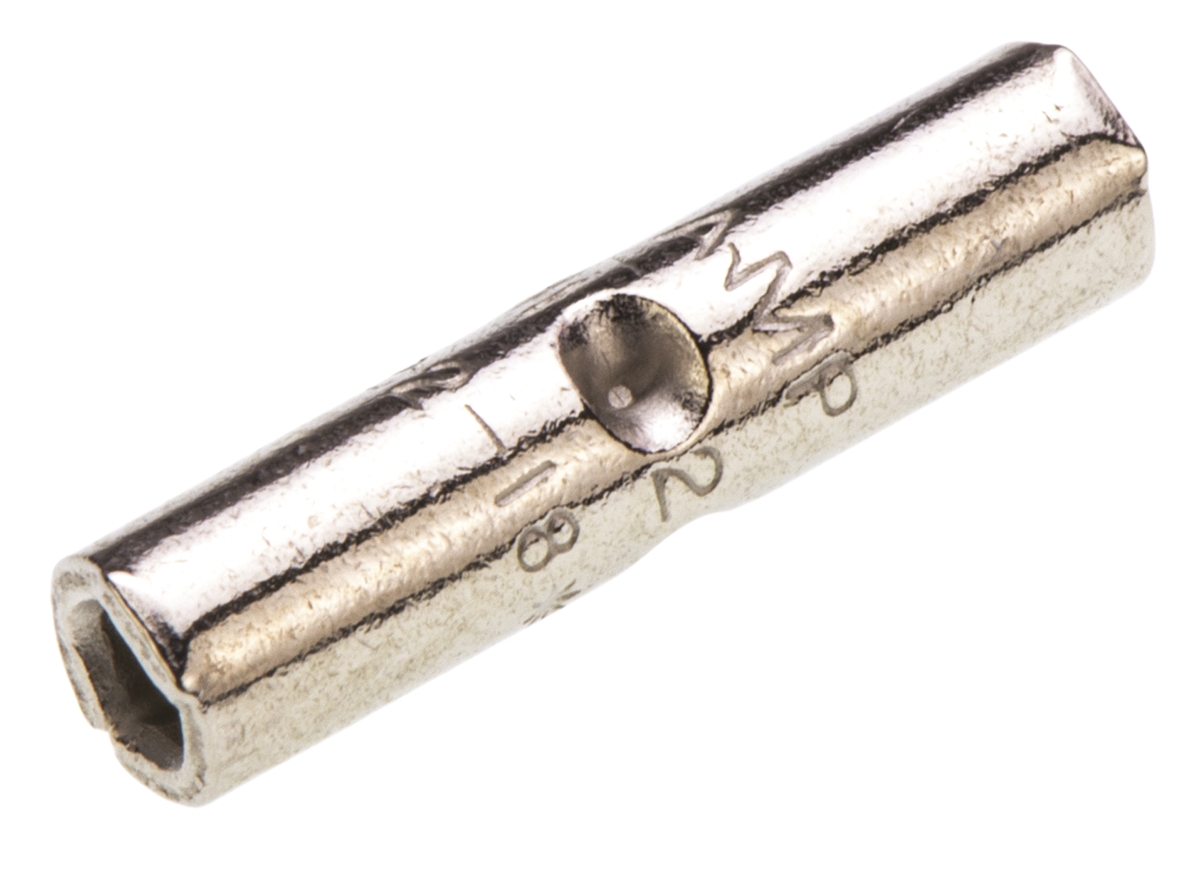 TE Connectivity STRATO-THERM Butt Wire Splice Connector, Nickel Plated 22 → 16 AWG