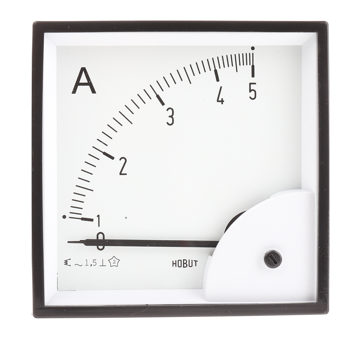 HOBUT D96SD Analogue Panel Ammeter 0/5A Direct Connected AC, 92mm x 92mm Moving Iron