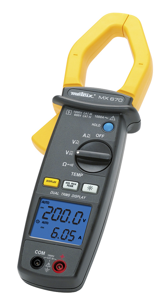 Metrix MX670 Clamp Meter, Max Current 1000A ac CAT III 1000V