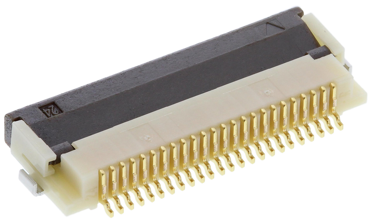 Hirose, FH12 0.5mm Pitch 24 Way Right Angle Female FPC Connector, ZIF Bottom Contact