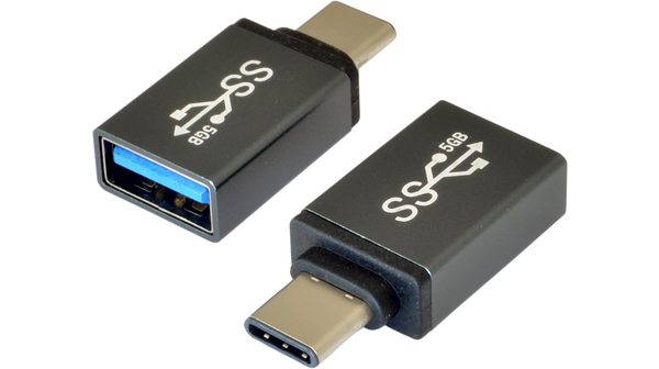 Exsys Straight, Direct Mounting, Plug Type A to C 3.0, 3.1 USB Adaptor