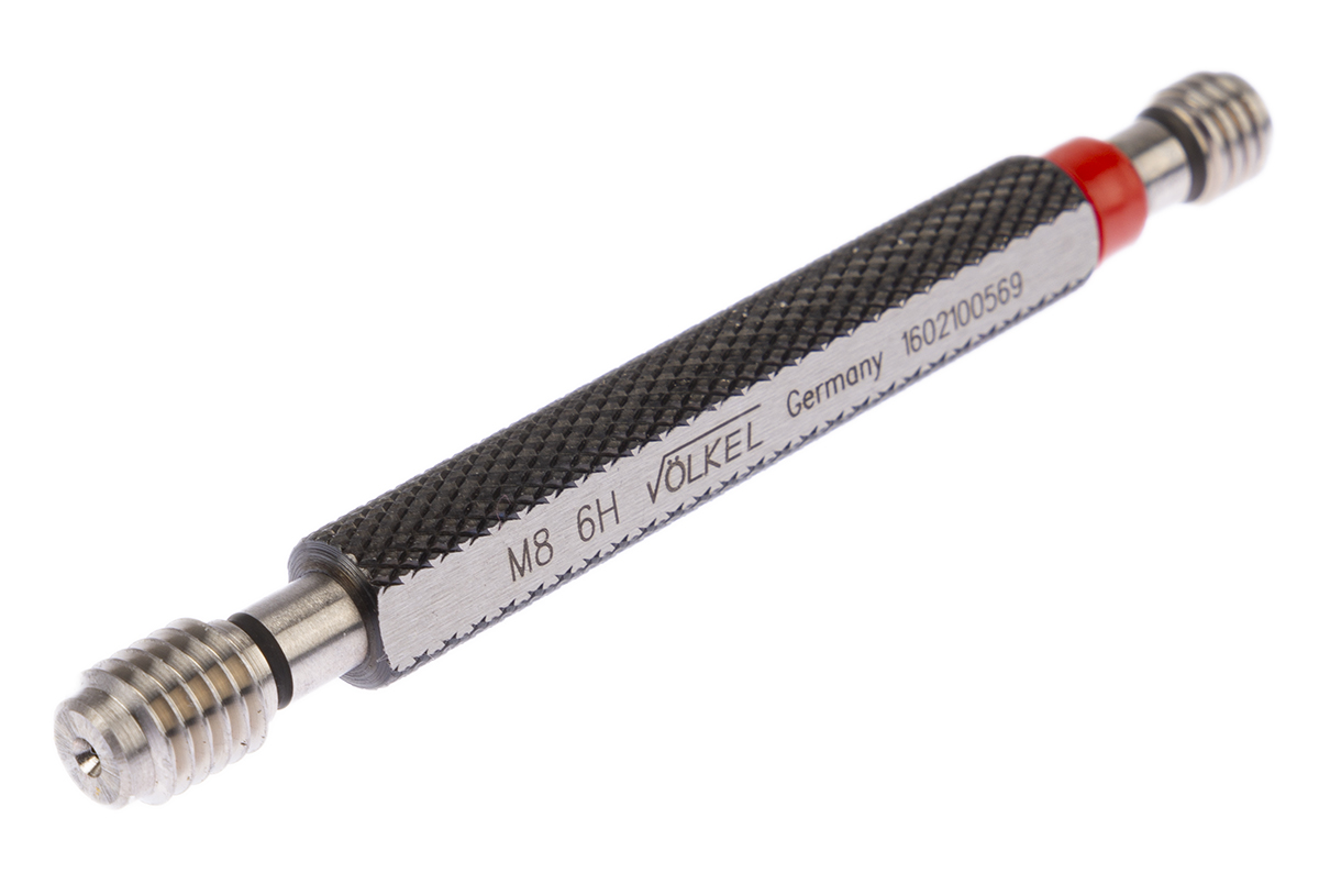 Volkel M8 x 1.25 Plug Thread Gauge Plug Gauge, 1.25mm Pitch Diameter