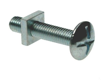 Bright Zinc Plated Steel Roofing Bolt, M10 x 60mm
