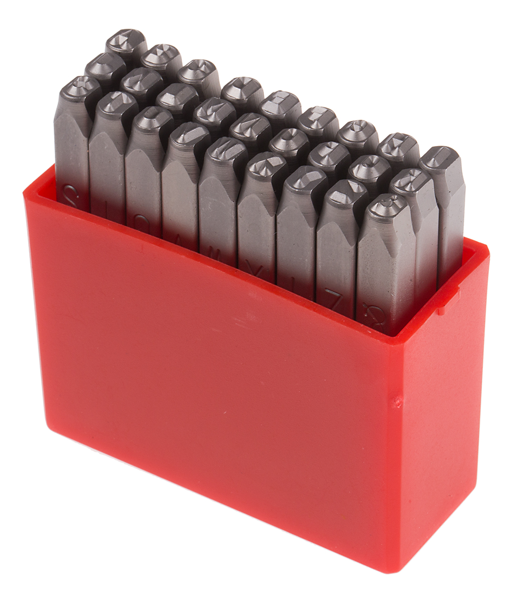 RS PRO 3mm x 27 Piece Engraving Letter Punch Set, (Letters: A → Z)