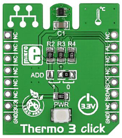 MikroElektronika Thermo 3 Click Temperature Sensor Add On Board MikroBus
