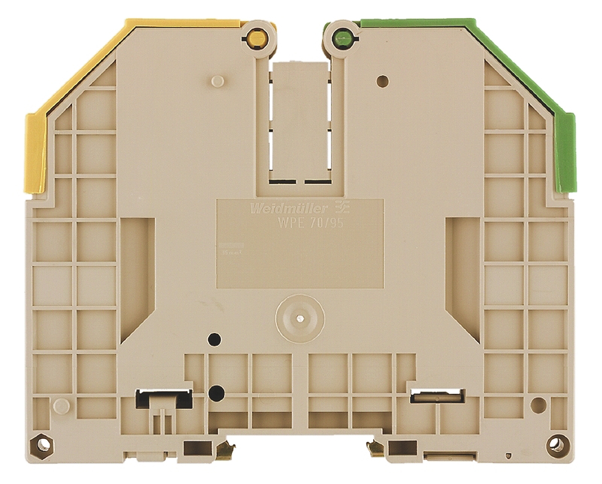 Weidmuller 1037300000 W Series Green, Yellow, 16 → 120mm², Single-Level, Screw Termination