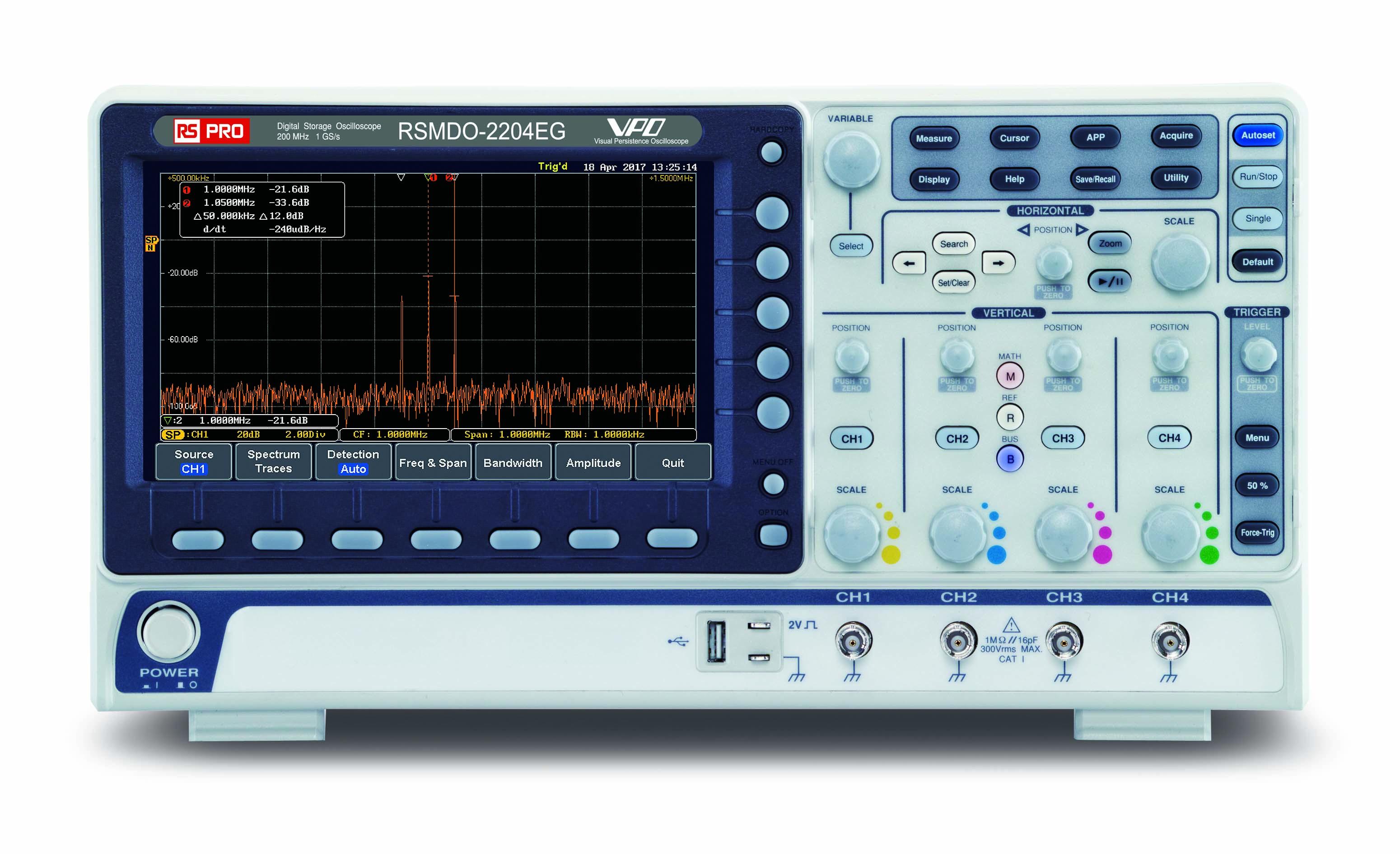 RS PRO RSMDO-2000EX Series, 200 MHz Bench Oscilloscope, 4