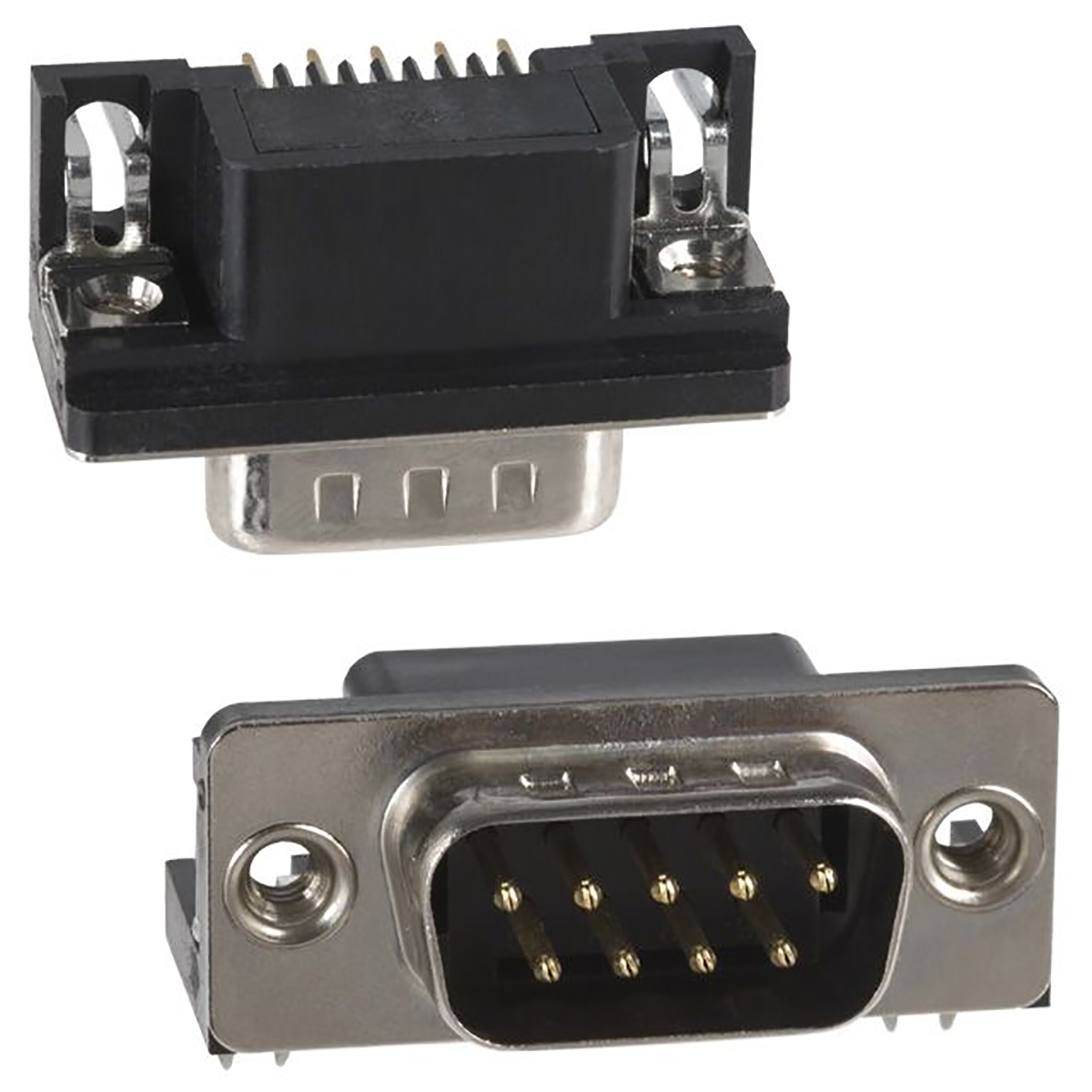 Norcomp 182 25 Way Right Angle Through Hole D-sub Connector Plug, 2.77mm Pitch, with 4-40 Flush Insert/Board Lock