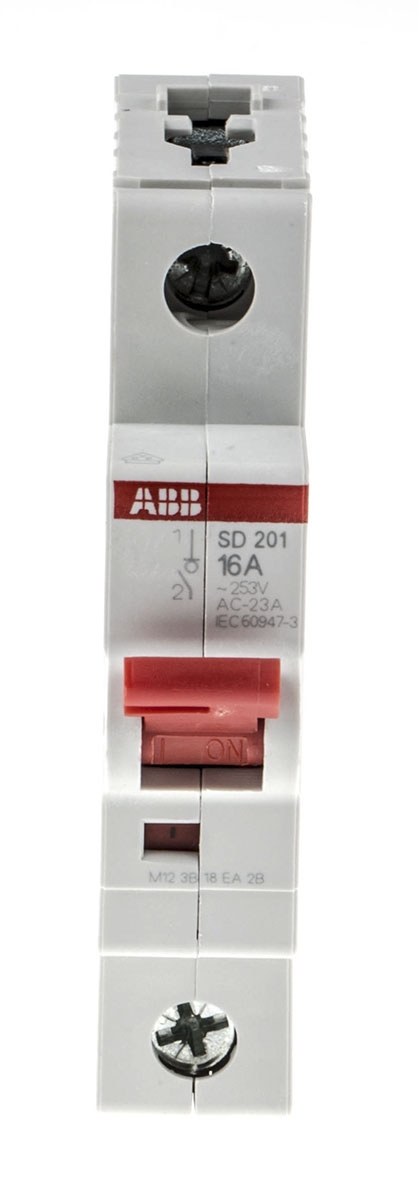 ABB 1P Pole Isolator Switch - 16A Maximum Current
