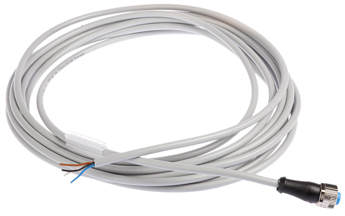 SICK Female 4 way Threaded to 4 way Flying Lead Sensor Actuator Cable, 5 m