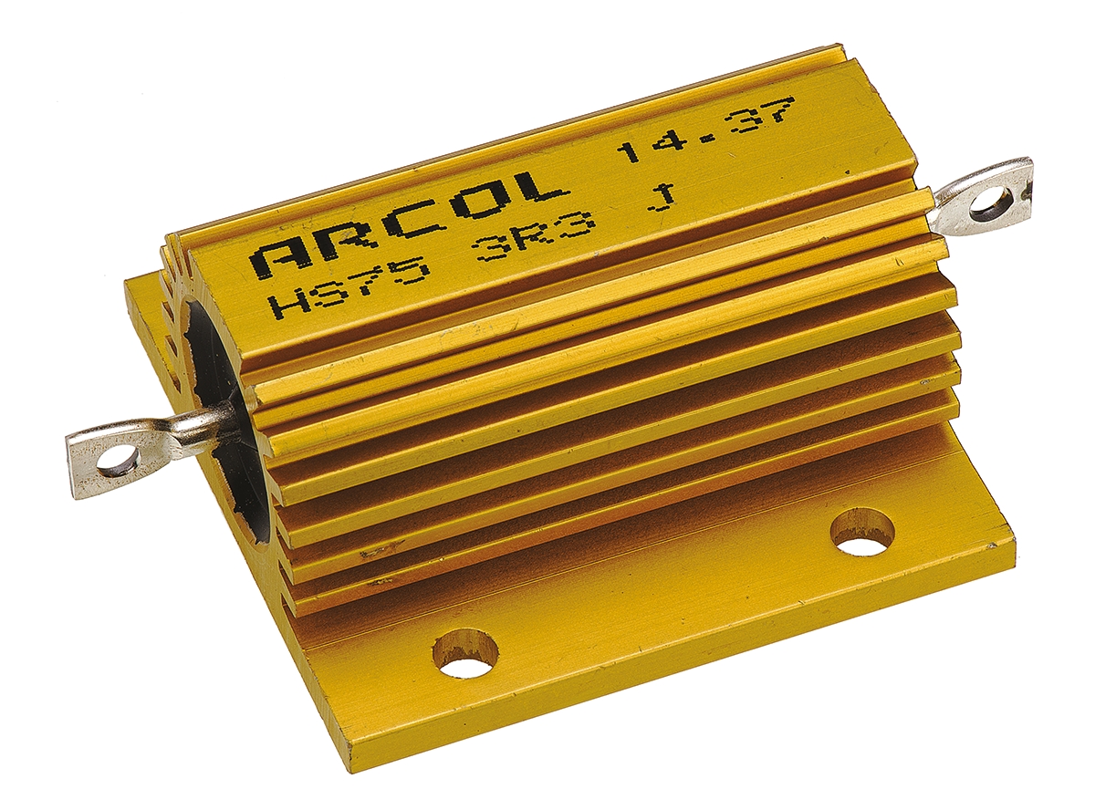 Arcol, 3.3Ω 75W Wire Wound Chassis Mount Resistor HS75 3R3 J ±5%