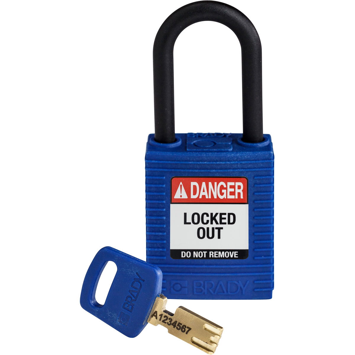 Brady LOTO-101 Key Weatherproof Nylon, Plastic Padlock, 6.35mm Shackle, 38.00mm Body