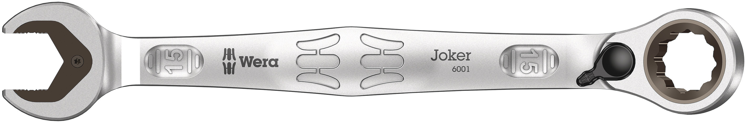 Wera Joker Series Combination Ratchet Spanner, 15mm, Metric, Double Ended, 199 mm Overall